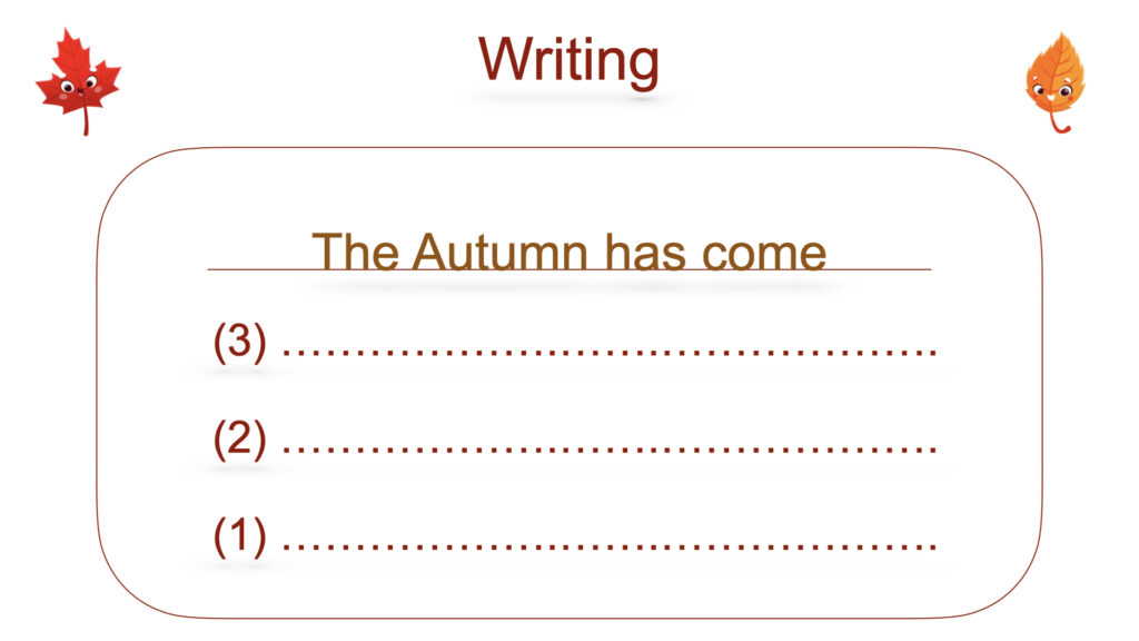 ⁦Writing (Sentences about Autumn)⁩ - الصورة ⁦3⁩