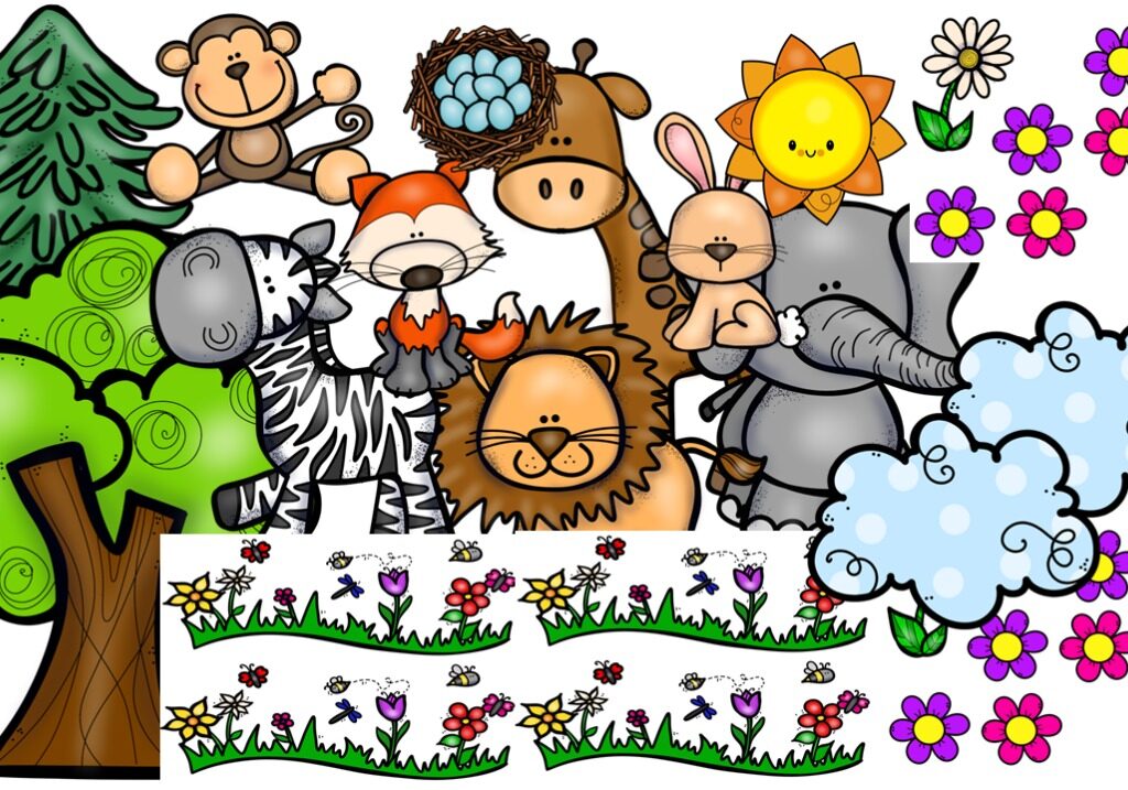 ثبم تزيين الصف حيوانات الغابة